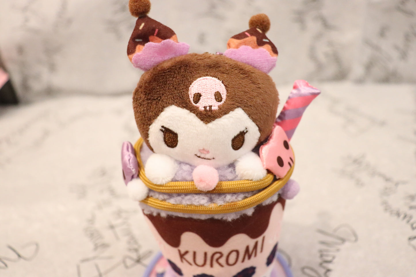 Sanrio keychain features KUROMI-kawaii-sweet-bubble tea