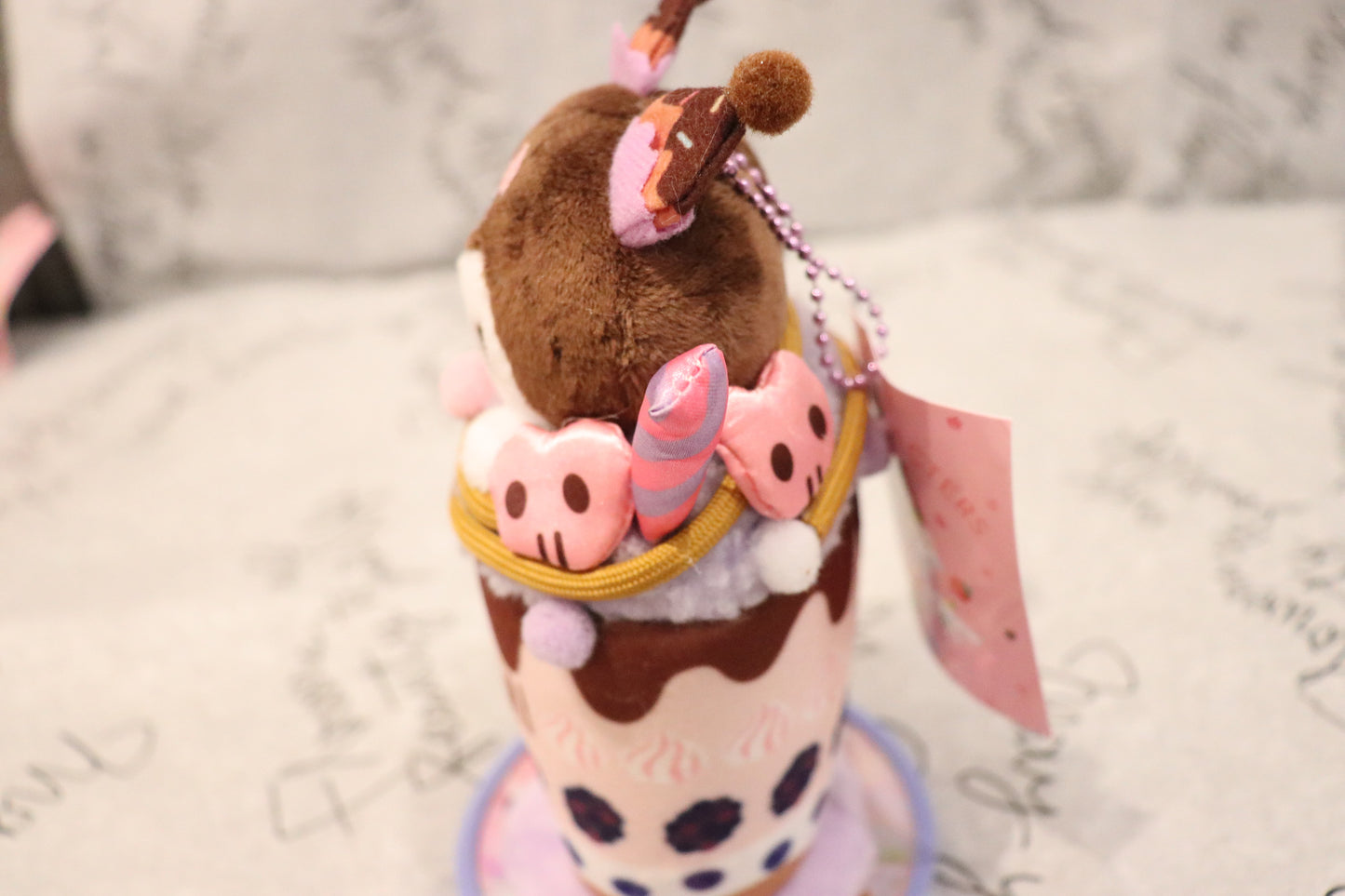 Sanrio keychain features KUROMI-kawaii-sweet-bubble tea