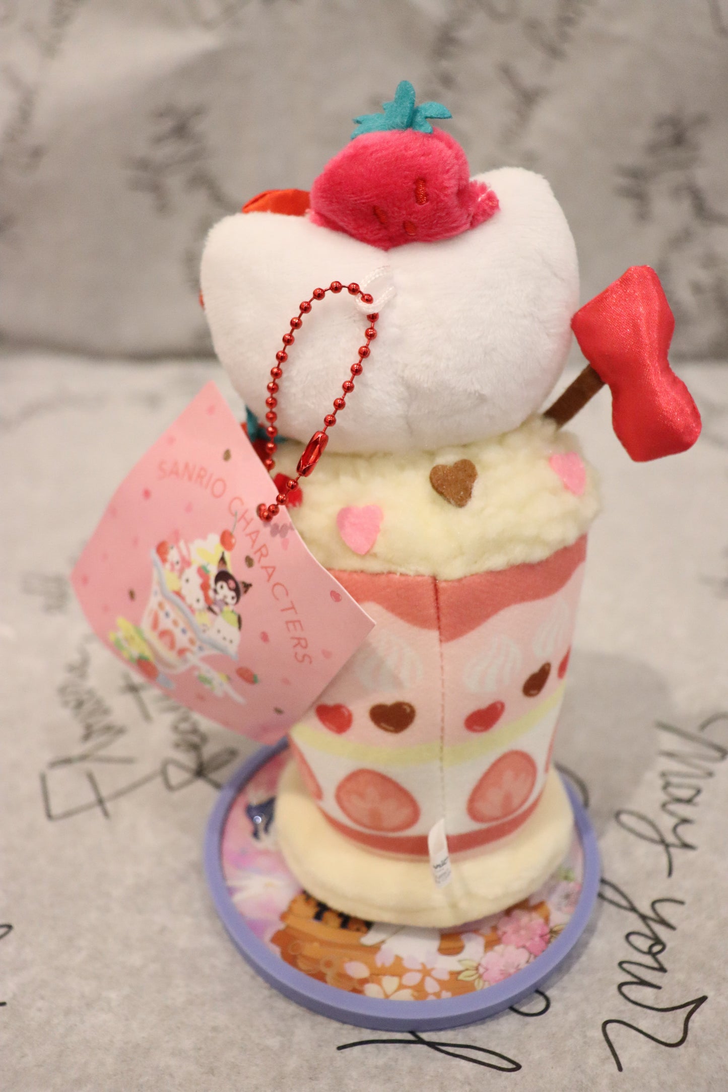 Sanrio keychain features Hello Kitty-kawaii-sweet-bubble tea