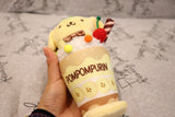 Sanrio keychain features Pompompurin-kawaii-sweet-bubble tea