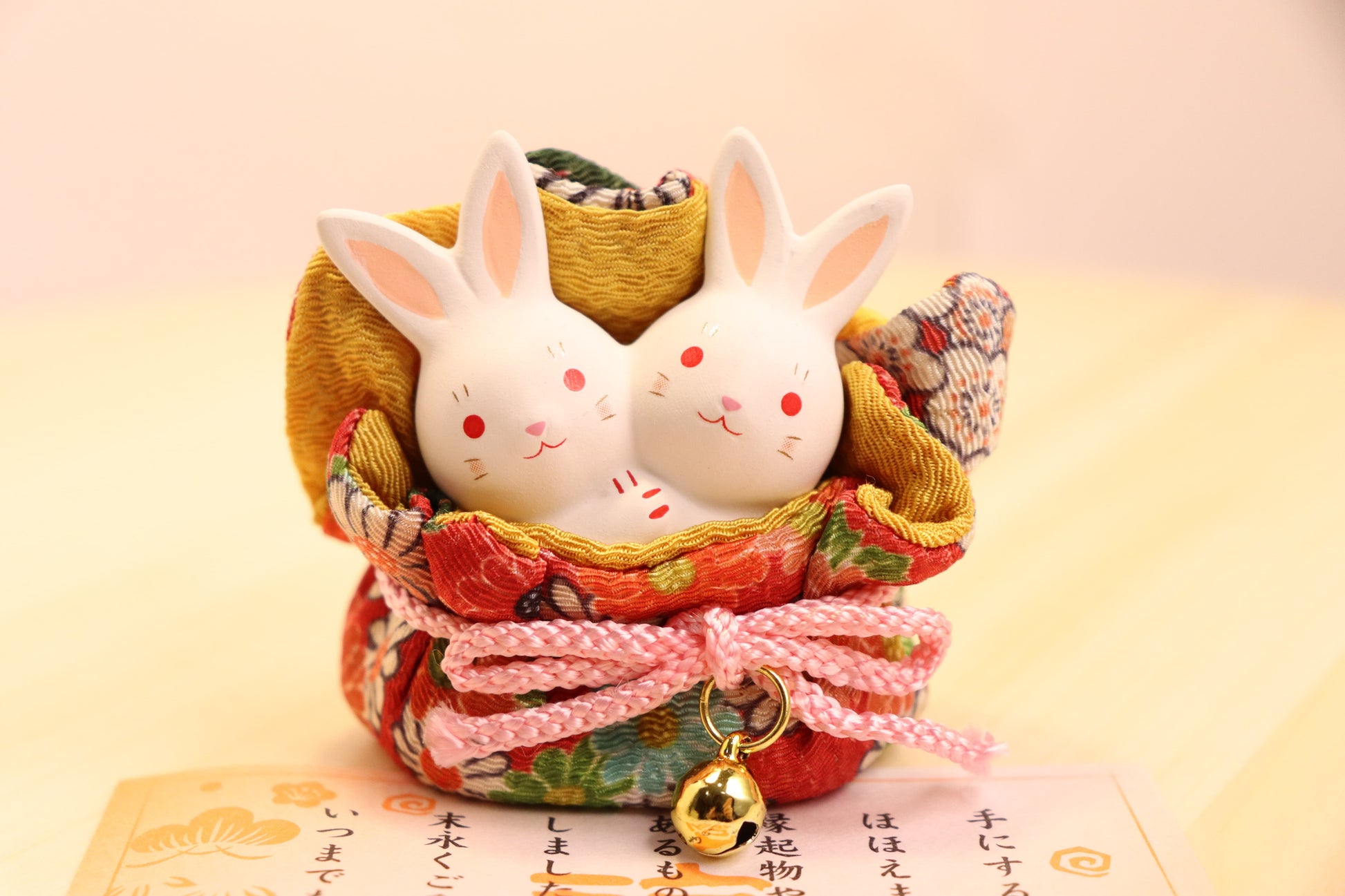 TWINS RABBIT-in lucky bag made with fabric Kimono - LE COSE DIYADI