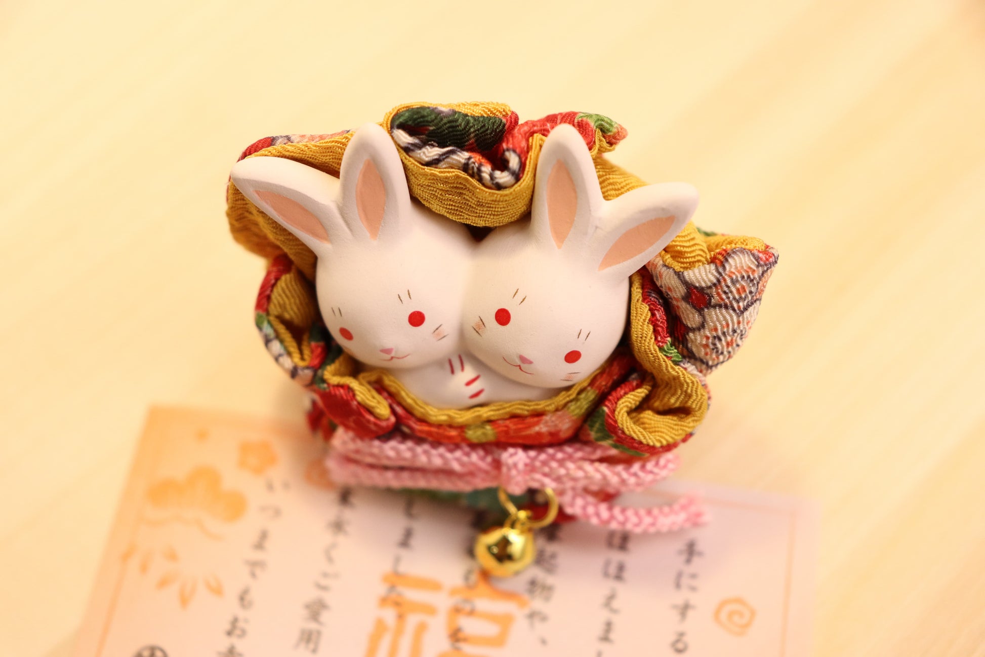 TWINS RABBIT-in lucky bag made with fabric Kimono - LE COSE DIYADI