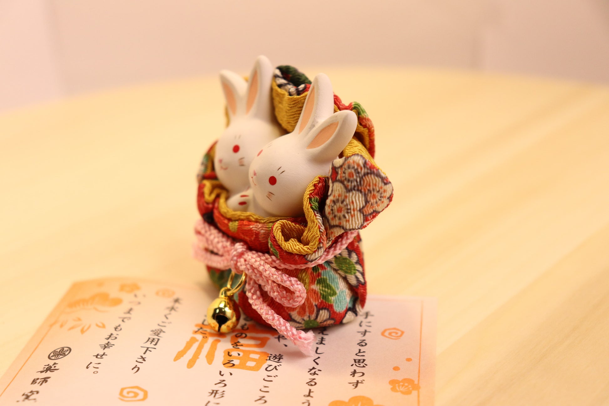 TWINS RABBIT-in lucky bag made with fabric Kimono - LE COSE DIYADI