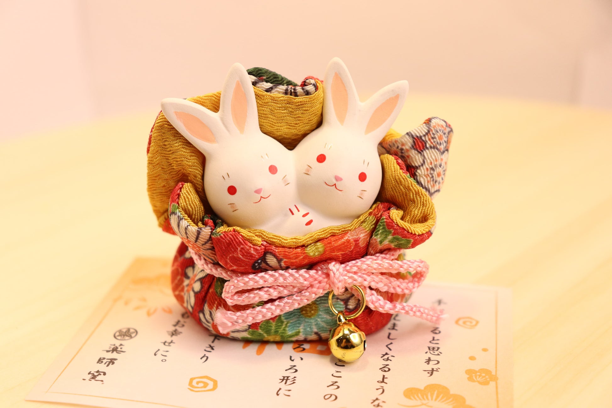 TWINS RABBIT-in lucky bag made with fabric Kimono - LE COSE DIYADI