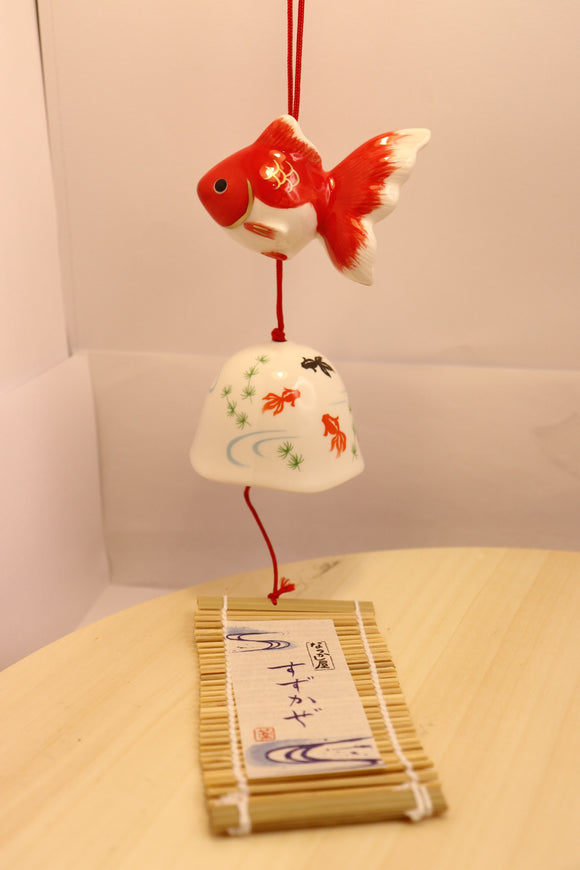 FUURIN OF GOLDEN FISH ,Lucky golden fish red  WIND CHIME WITH 2 parts - LE COSE DIYADI