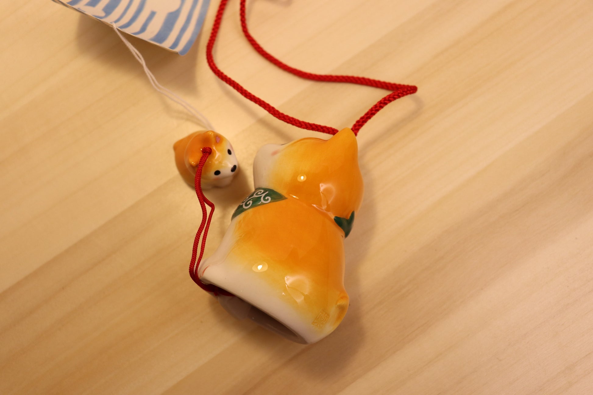 FUURIN OF SHIBAINU ,Lucky dog WIND CHIME WITH 2 Yellow Shiba inu dog Japanese - LE COSE DIYADI