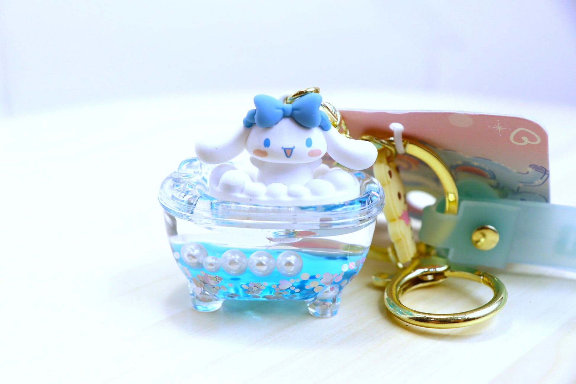 Sanrio Keychain quicksand oil liquid-CINNAMOROLL on the Bath tub - LE COSE DIYADI