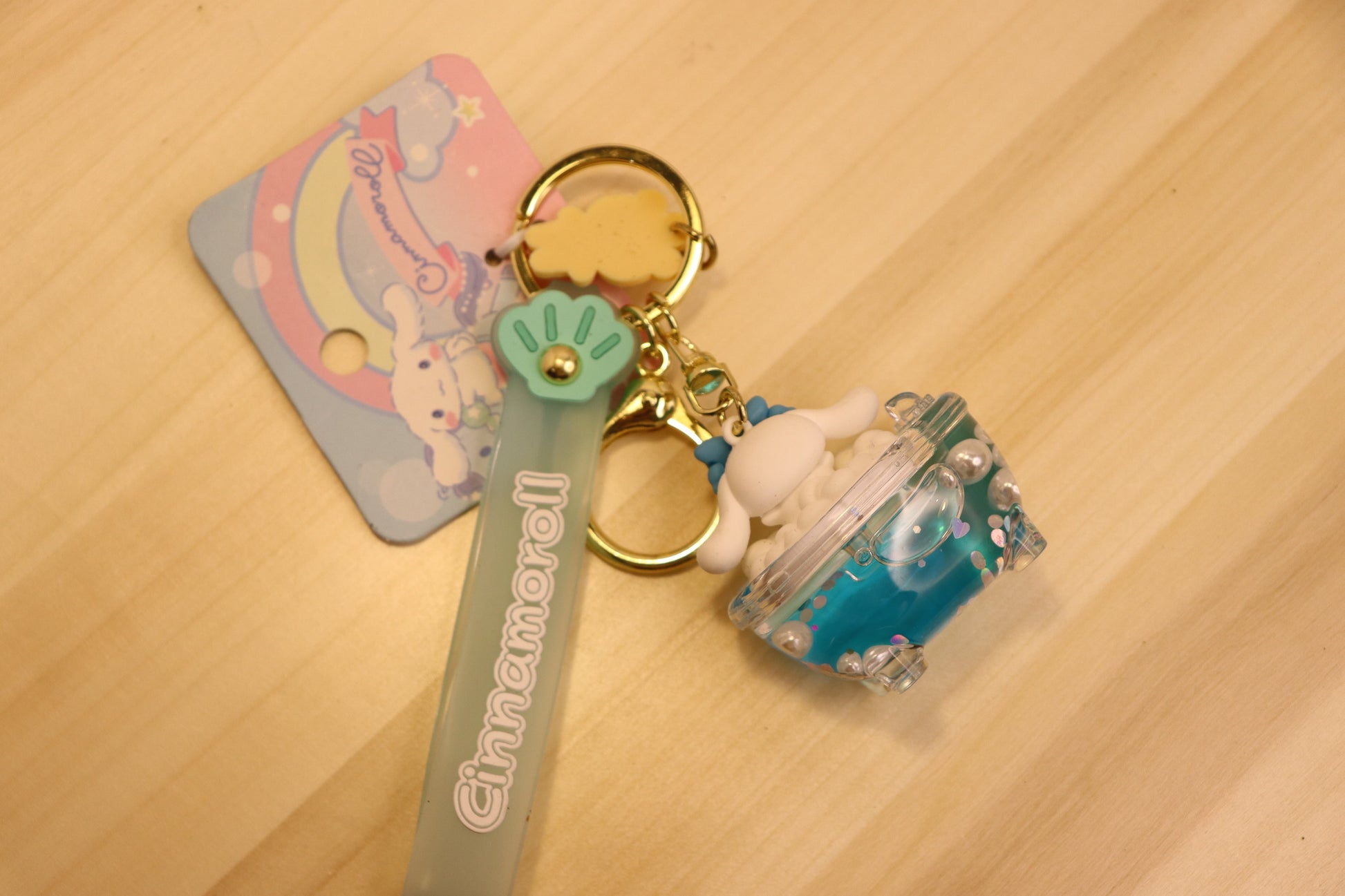 Sanrio Keychain quicksand oil liquid-CINNAMOROLL on the Bath tub - LE COSE DIYADI