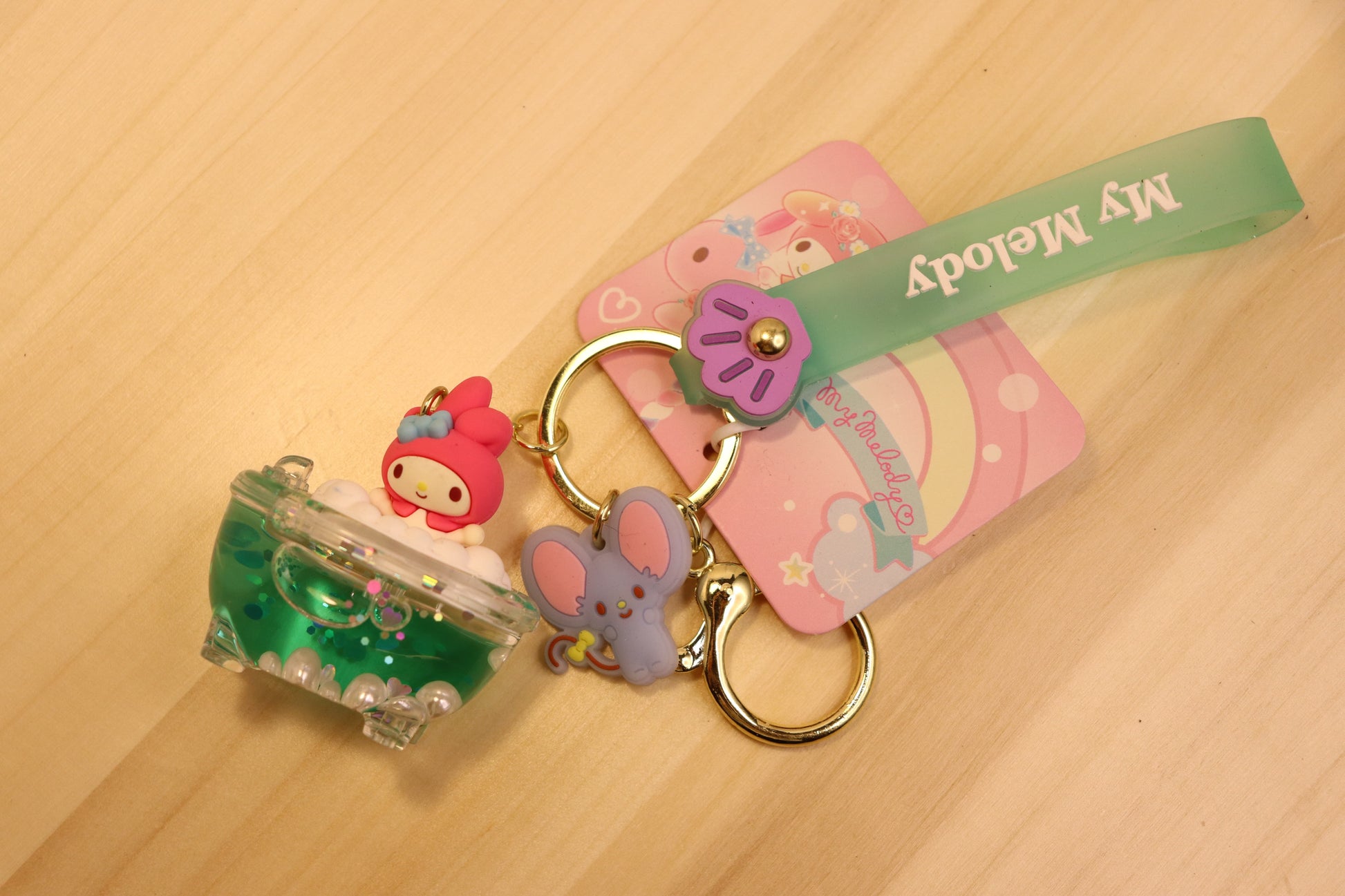 Sanrio Keychain quicksand oil liquid-My Melody on the Bath tub - LE COSE DIYADI