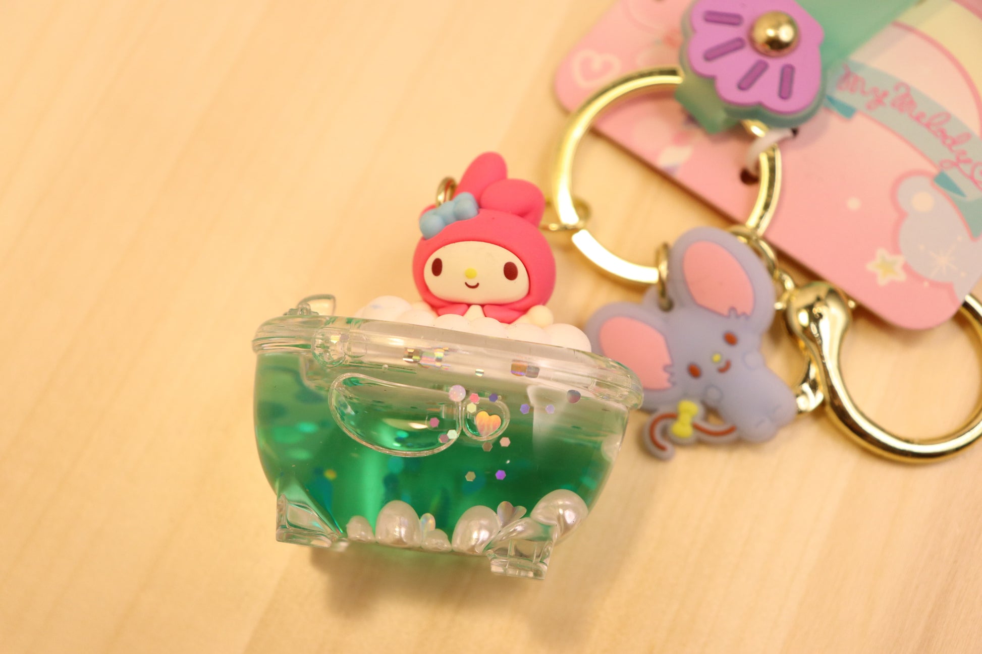 Sanrio Keychain quicksand oil liquid-My Melody on the Bath tub - LE COSE DIYADI