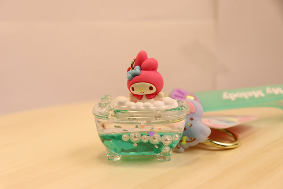 Sanrio Keychain quicksand oil liquid-My Melody on the Bath tub - LE COSE DIYADI