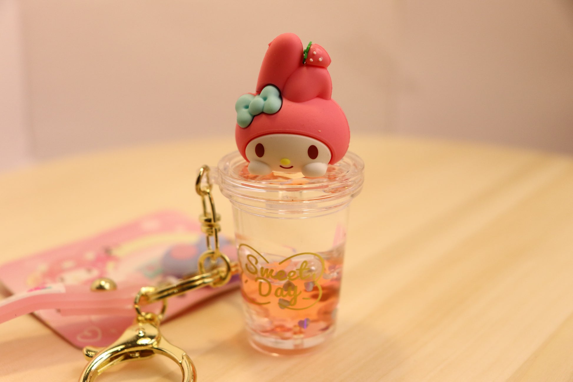 Sanrio Keychain quicksand oil liquid-My Melody on the CUP OF BUBBLE TEA - LE COSE DIYADI