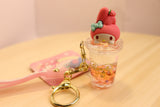 Sanrio Keychain quicksand oil liquid-My Melody on the CUP OF BUBBLE TEA - LE COSE DIYADI