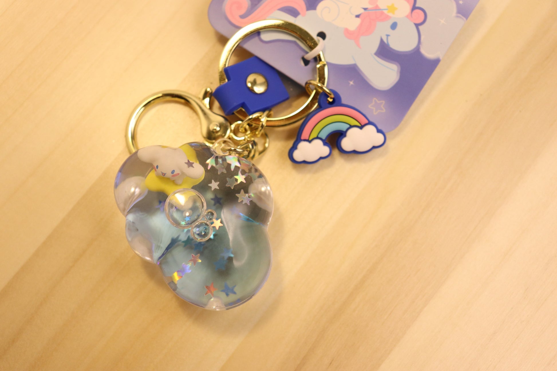 Sanrio keychain-Cinnamoroll float in cloud style bottle with quicksand oil liquid - LE COSE DIYADI