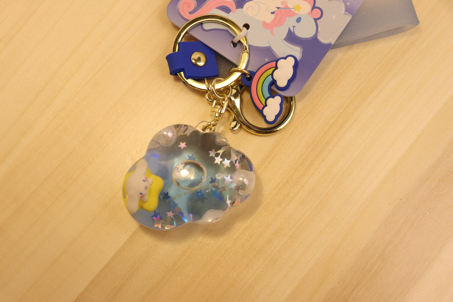 Sanrio keychain-Cinnamoroll float in cloud style bottle with quicksand oil liquid - LE COSE DIYADI