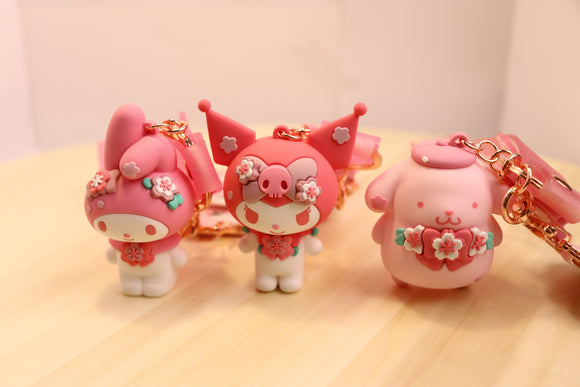 Sanrio keychain-Sakura pink,My Melody,KUROMI,POMPOMPURIN - LE COSE DIYADI