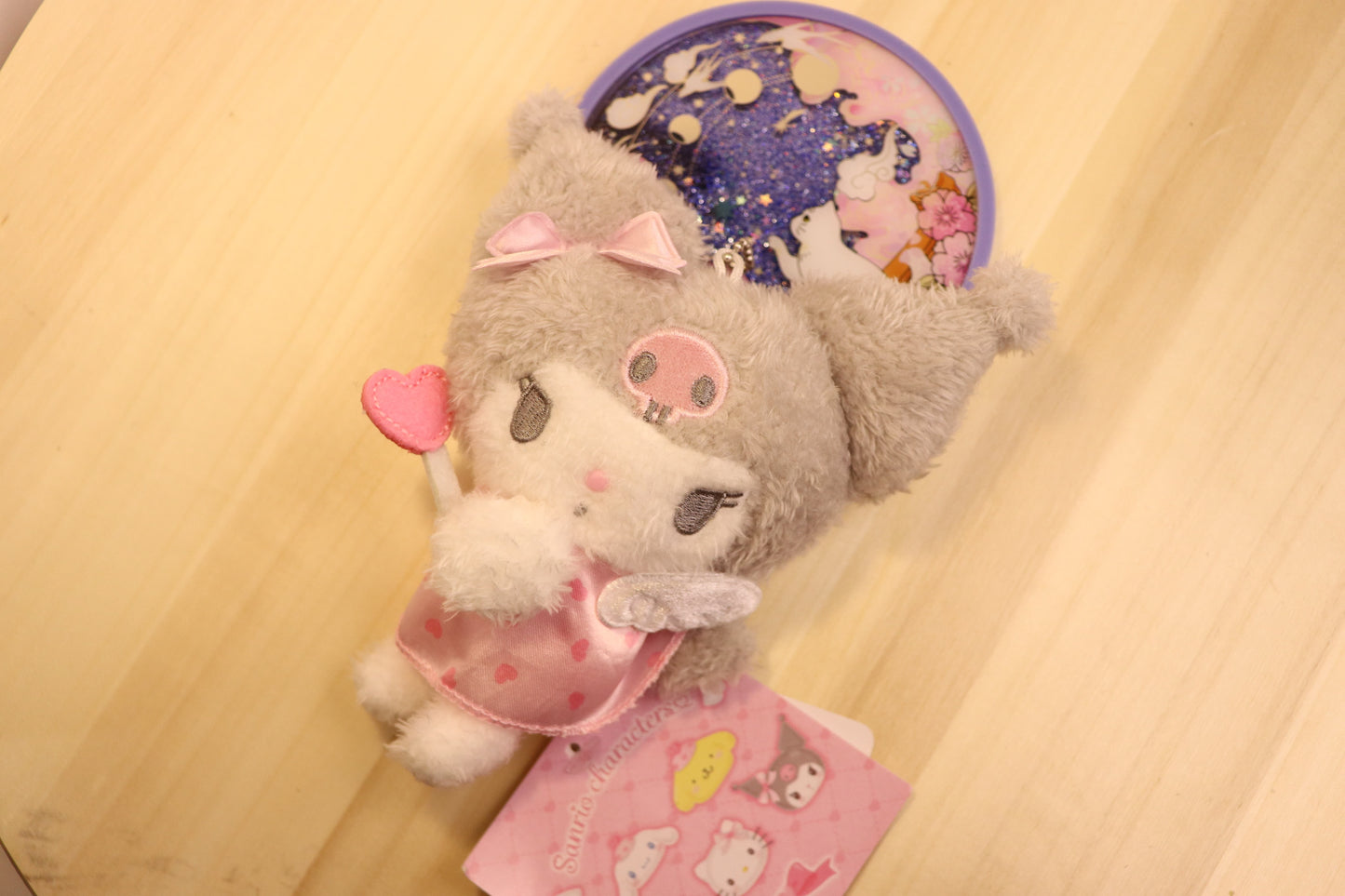 Sanrio Plush Keychain of KUROMI,kawaii angel KUROMI-stuffed animals - LE COSE DIYADI